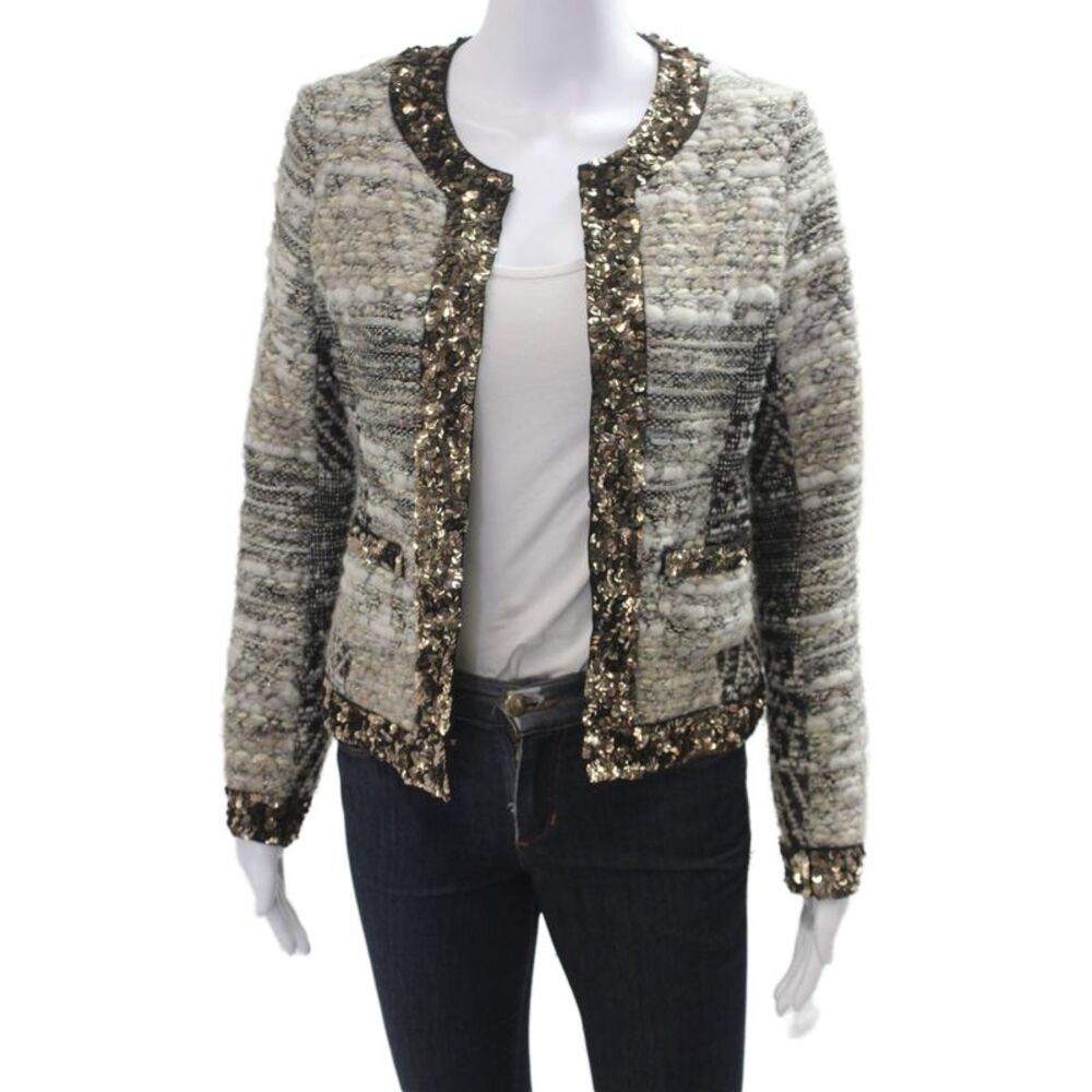 Gryphon New York Womens Beige Wool Blend Blazer Size S